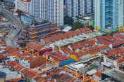 带有殖民风格建筑的新加坡唐人街