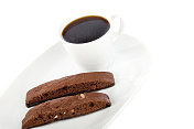 巧克力脆饼和黑咖啡