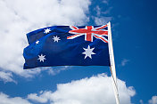蓝天下的澳大利亚国旗