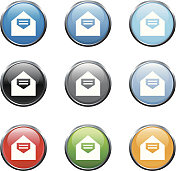 电子邮件邮件版税免费矢量艺术按钮集