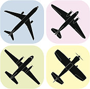 飞机(矢量)设计元素和符号