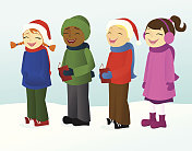 唱圣诞颂歌的孩子 唱圣诞颂歌的孩子