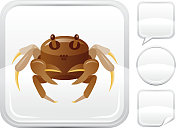 螃蟹图标上的银按钮
