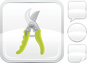 修枝工具图标上的银按钮