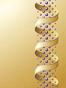 金色的螺旋围绕着紫色的泡泡柱