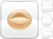 面包图标上的银色按钮