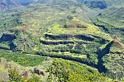 鸟瞰威美亚峡谷在考艾岛，夏威夷美国