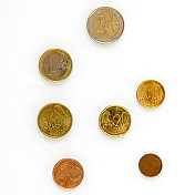 白色的零钱(欧洲硬币)