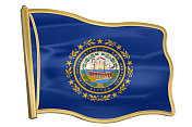 美国州旗别针-新罕布什尔州