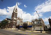 芝加哥南岸大道和教堂