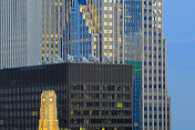鸟瞰图芝加哥高楼在黄昏
