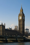 大本钟和威斯敏斯特桥，伦敦