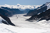 大阿莱奇冰川，瑞士阿尔卑斯山