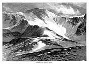 灰峰峰，科罗拉多州，木刻(1872年)