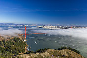 金门大桥和旧金山的雾