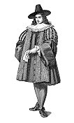17世纪德国纽伦堡市长(古董木刻)