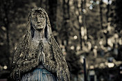 生锈的圣母玛利亚在阴影上