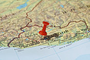 圣萨尔瓦多在地图上用红色图钉标记