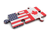 美国和加拿大国旗拼图