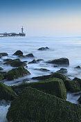 斯赫弗宁根海岸郁郁寡欢的海景