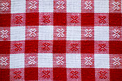 红白方格布桌布图案