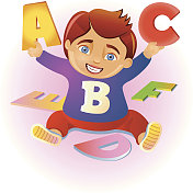 孩子学习字母表