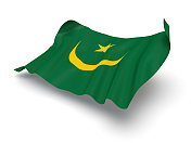 盘旋的毛里塔尼亚国旗(剪报路径)