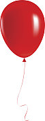 红色气球孤立在白色背景上