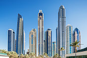 迪拜码头的摩天大楼