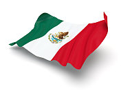 盘旋的墨西哥国旗(剪影路径)