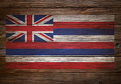 木头上的夏威夷旗