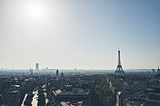 法国巴黎埃菲尔铁塔鸟瞰图