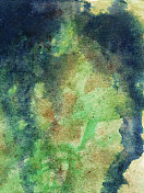 手绘绿色和蓝色水彩滴和飞溅 手绘绿色和蓝色水彩滴和飞溅