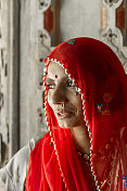 传统的印度妇女，拉贾斯坦邦
