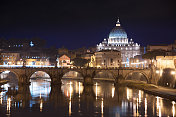 罗马。从台伯河看梵蒂冈。