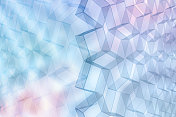未来透明网格的几何形状在浅蓝色的背景