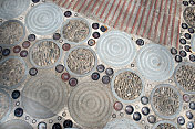 马赛克与水泥瓷砖地板背景