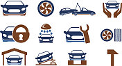 汽车服务图标集