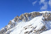 意大利Dolomites的冬天