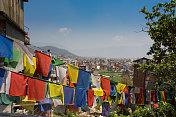 加德满都的西藏旗帜