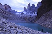 Trekker和Torres del Paine -巴塔哥尼亚，南美