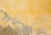 黄色垃圾罗马墙纹理背景，意大利罗马