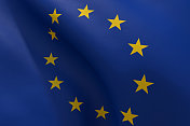 欧盟旗帜在风中飘扬