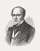 博格米尔・戈尔茨(1801-1870),德国讽刺作家,木刻,1870年出版 博格米尔・戈尔茨(1801-1870),德国讽刺作家,木刻,1870年出版