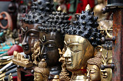 尼泊尔:加德满都Swayambhunath寺庙的纪念品