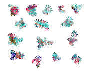 彩色抽象花卉图案图形