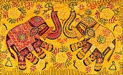 大象设计的手工地毯-来自印度的彩色纪念品