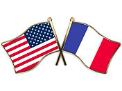 美国法国国旗徽章