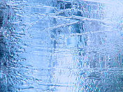 蓝色冰冻冰立方宏观现代自然抽象图案背景