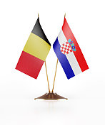 比利时和克罗地亚的微型国旗